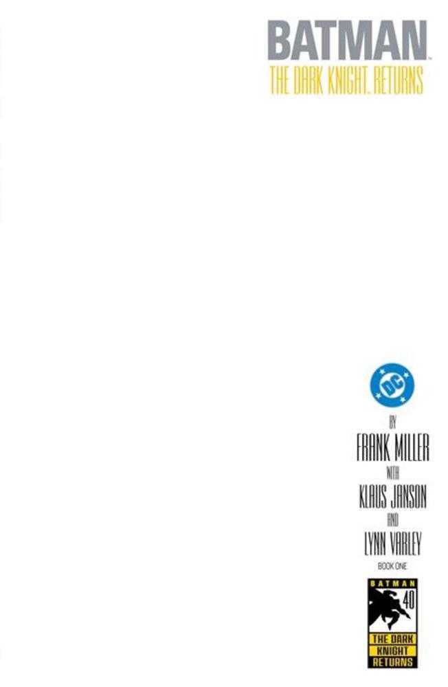 Batman The Dark Knight Returns 1 (Of 4) Facsimile Edition Cover E Blank Card Stock Variant - Walt's Comic Shop
