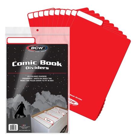 BCW Comic Book Dividers Red (25 Pack) - Walt's Comic Shop