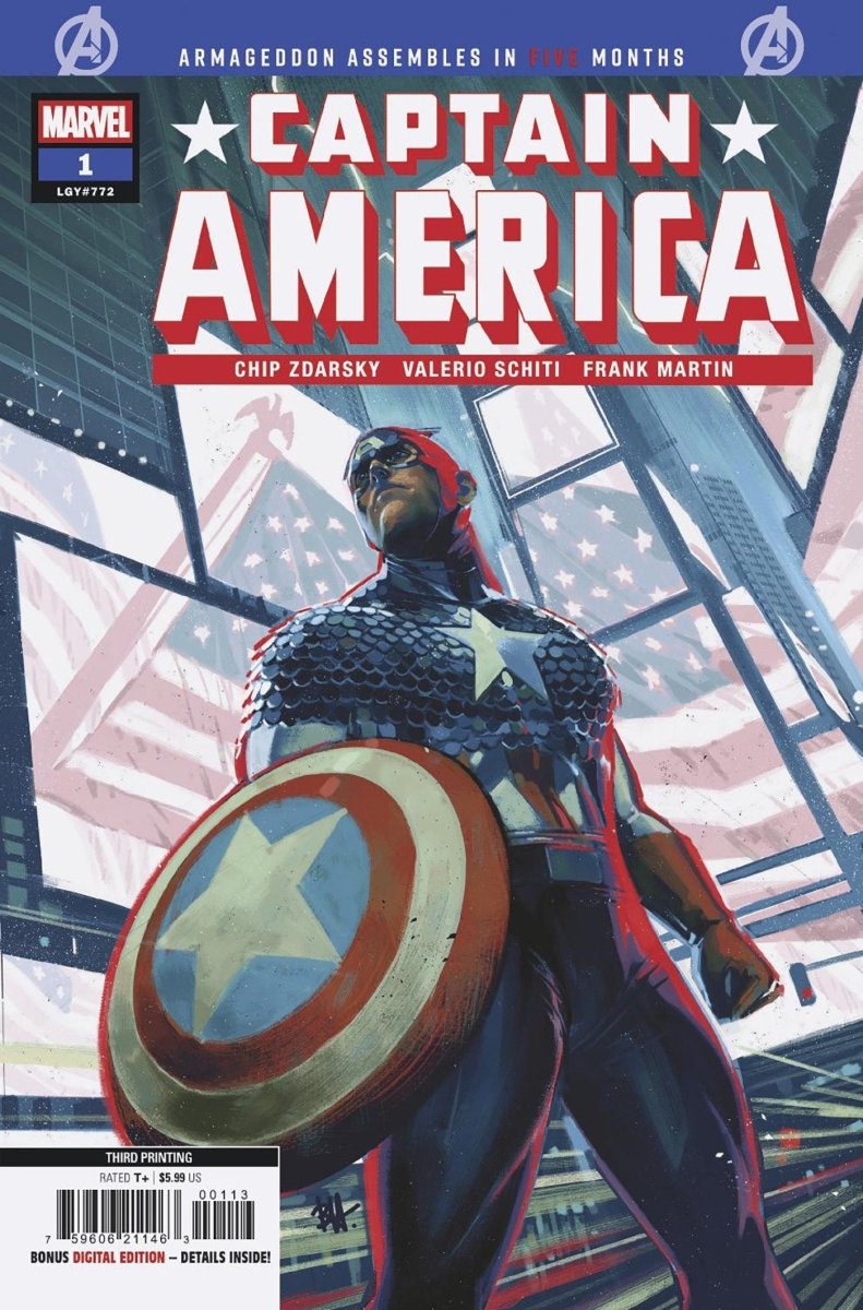 Captain America 1 Ben Harvey 3rd Printin Variant - Walt's Comic Shop