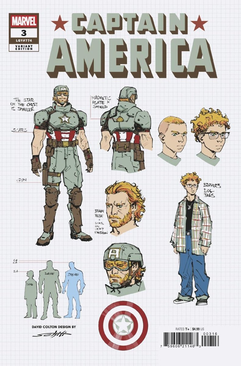 Captain America 3 Valerio Schiti Design 1:10 Ratio Variant - Walt's Comic Shop