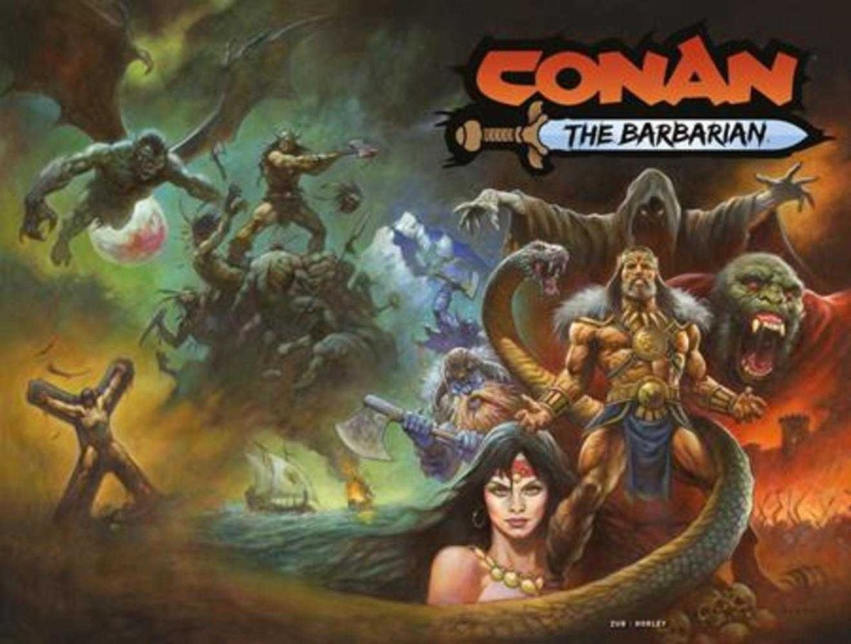 Conan The Barbarian 25 Cover A Alex Horley Wraparound (Mature) - Walt's Comic Shop
