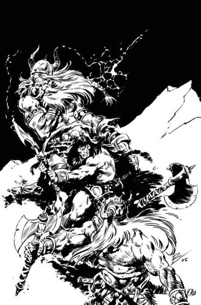 Conan The Barbarian 25 Cover I Inc 1:5 Roberto De La Torre Black & White Variant (Mature) - Walt's Comic Shop