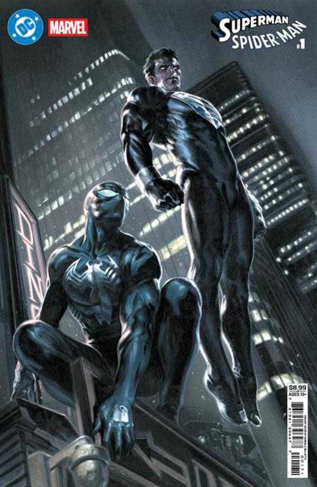 DC Marvel Superman Spider - Man 1 (One Shot) Cover G Gabriele Dell Otto Superman Black & Spider - Man Black Card Stock Variant *one copy per customer* - Walt's Comic Shop