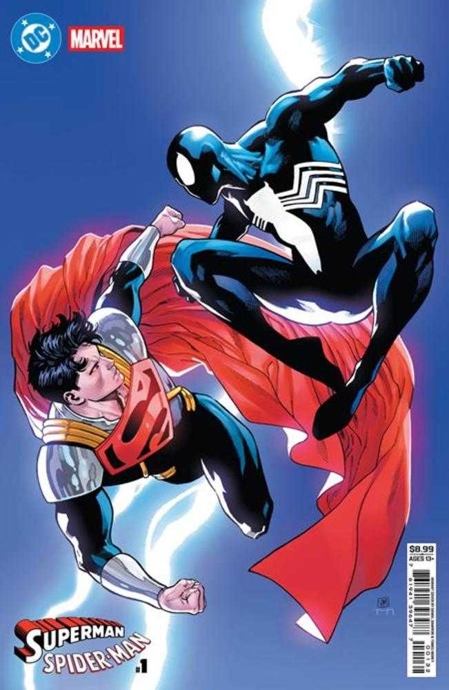 DC Marvel Superman Spider - Man 1 (One Shot) Cover R Daniel Sampere Super Boy Prime & Spider - Man Black Card Stock Variant - Walt's Comic Shop