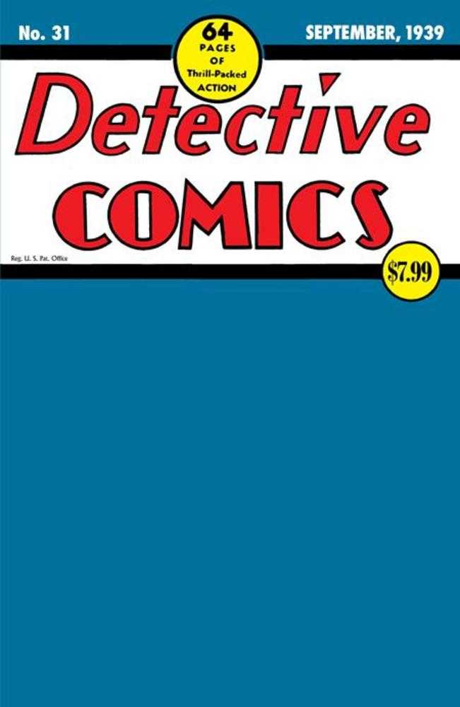 Detective Comics #31 Facsimile Edition Cover C Blank Card Stock Variant - Walt's Comic Shop