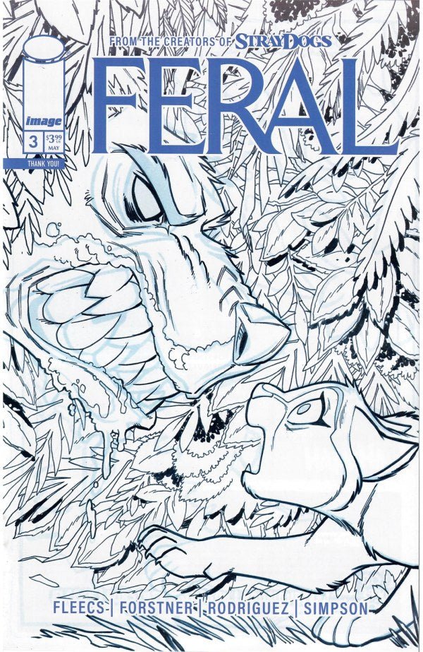 Feral #3 Cover One Per Store Black & White Trish Forstner & Tony Fleecs Variant - Walt's Comic Shop