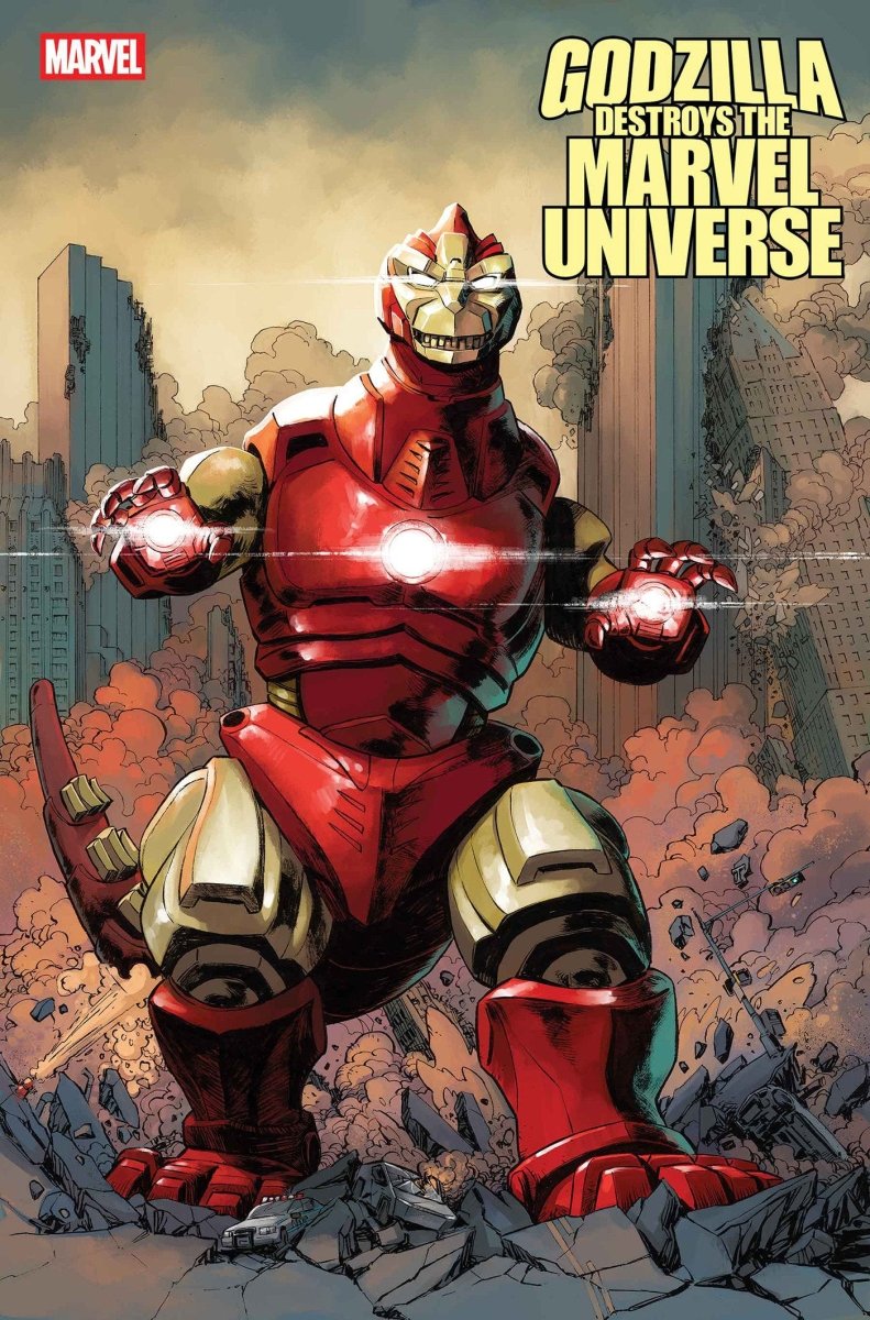 Godzilla Destroys The Marvel Universe 3 Dave Wachter Marvelized Iron Man Zilla Variant - Walt's Comic Shop