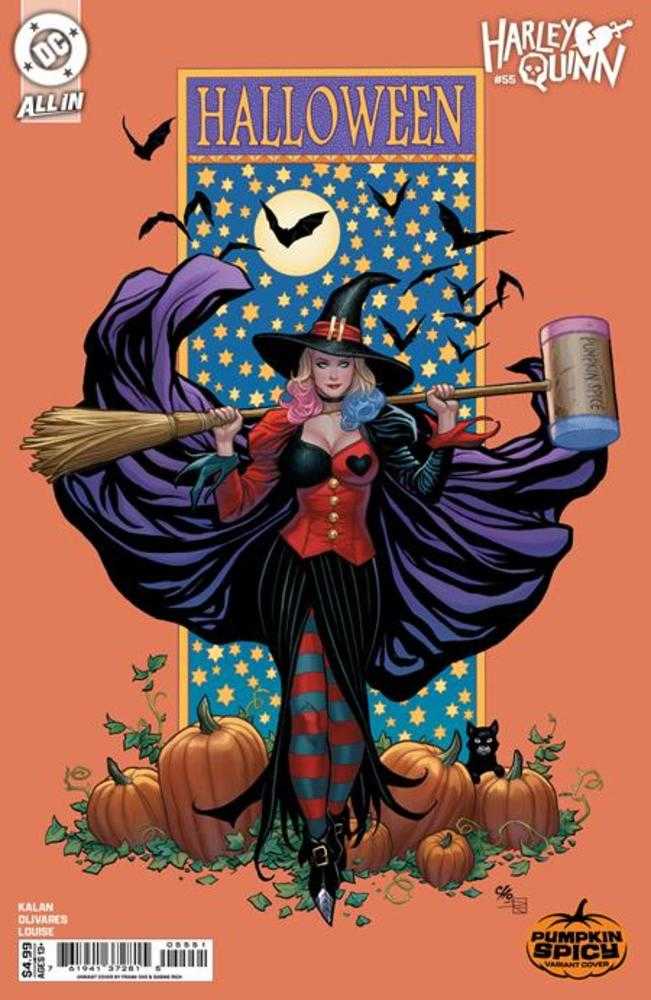 Harley Quinn 55 Cover E Frank Cho Pumpkin Spicy Card Stock Variant - Walt's Comic Shop