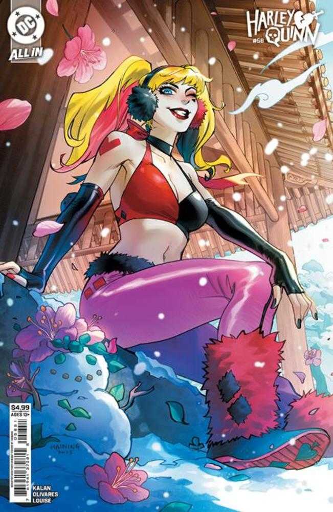Harley Quinn 58 Cover E Haining Sweater Weather Card Stock Variant - Walt's Comic Shop