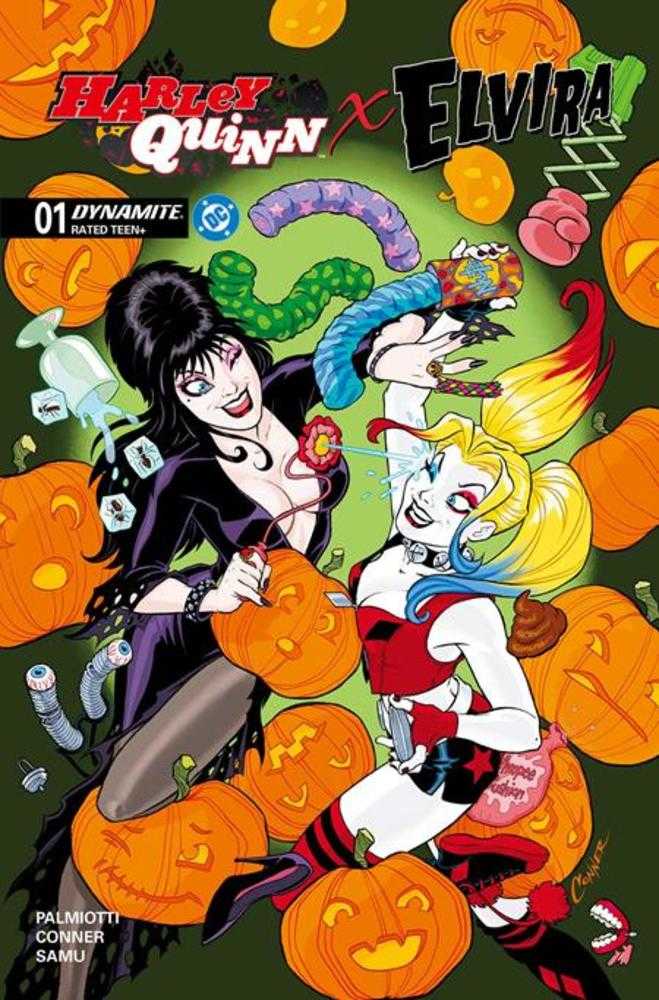 Harley Quinn X Elvira 1 Cover A Amanda Conner - Walt's Comic Shop