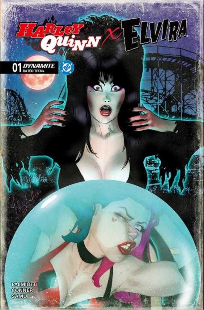 Harley Quinn X Elvira 1 Cover D Ben Caldwell Variant - Walt's Comic Shop