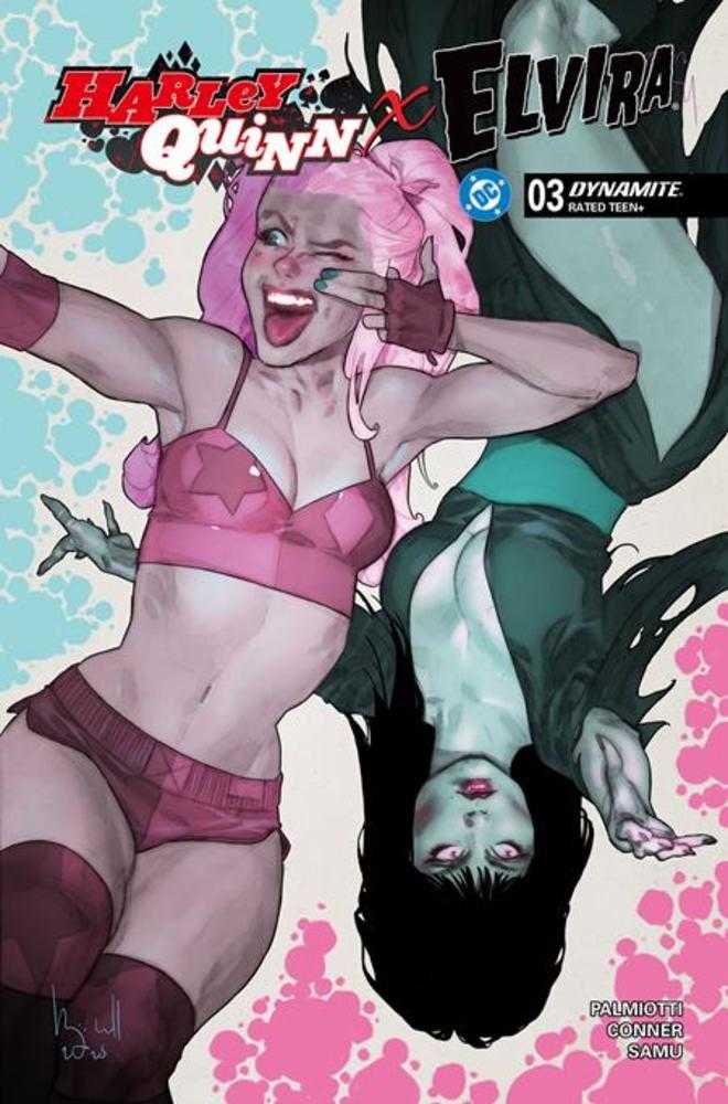 Harley Quinn X Elvira 4 Cover D Ben Caldwell Variant - Walt's Comic Shop