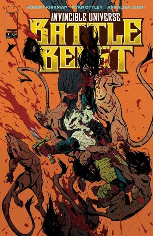 Invincible Universe Battle Beast 7 Cover D Rossi Gifford 1:25 Ratio Variant - Walt's Comic Shop