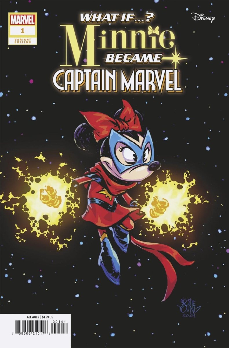 Marvel & Disney: What If...? Minnie Became Captain Marvel #1 Skottie Young Variant - Walt's Comic Shop