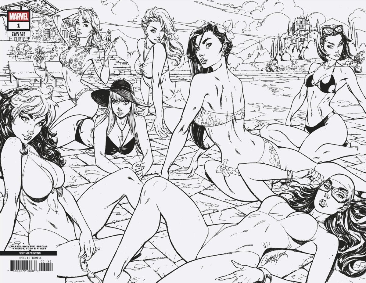Marvel Swimsuit Special: Friends, Foes & Rivals 1 J. Scott Campbell Ratio Virgin 2nd Print 1:25 Ratio Variant - Walt's Comic Shop