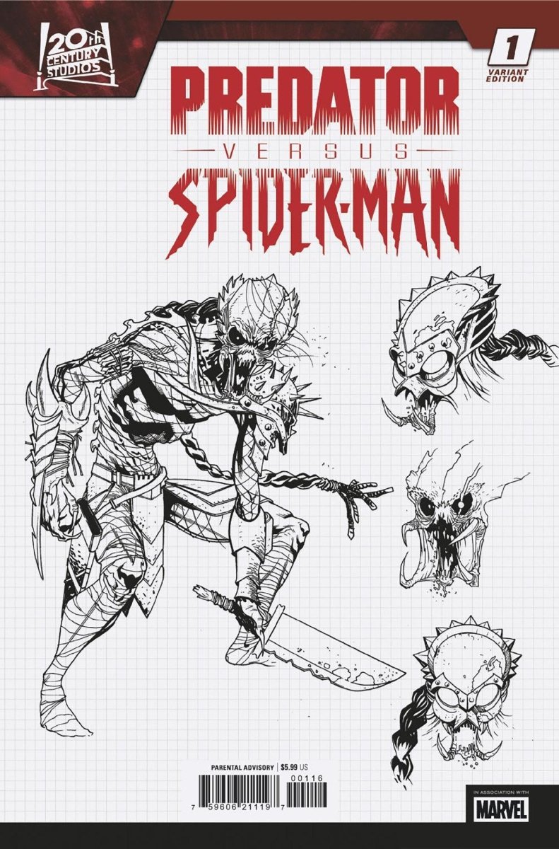 Predator vs. Spider - Man #1 Marcelo Ferreira Design 1:10 Ratio Variant - Walt's Comic Shop
