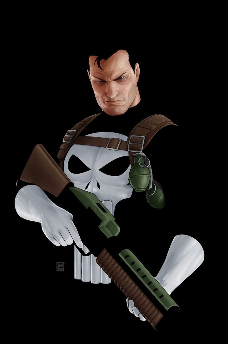 Punisher 1 John Tyler Christopher Negative Space Full Art Variant - Walt's Comic Shop