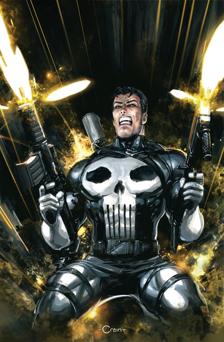 Punisher: Red Band 5 Clayton Crain Full Art 1:50 Ratio Variant [Polybagged] - Walt's Comic Shop