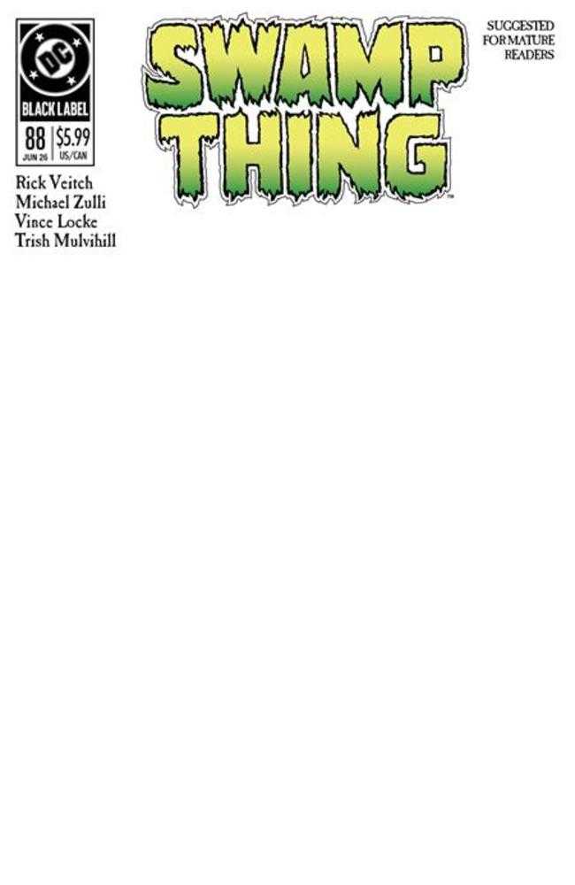 Swamp Thing 1989 1 (Of 4) Cover C Blank Card Stock Variant (Mature) - Walt's Comic Shop