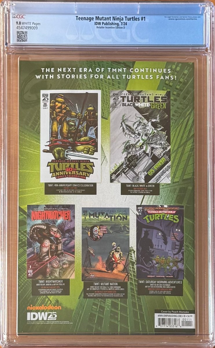 Teenage Mutant Ninja Turtles #1 1:100 Momoko Variant CGC 9.8 - Walt's Comic Shop