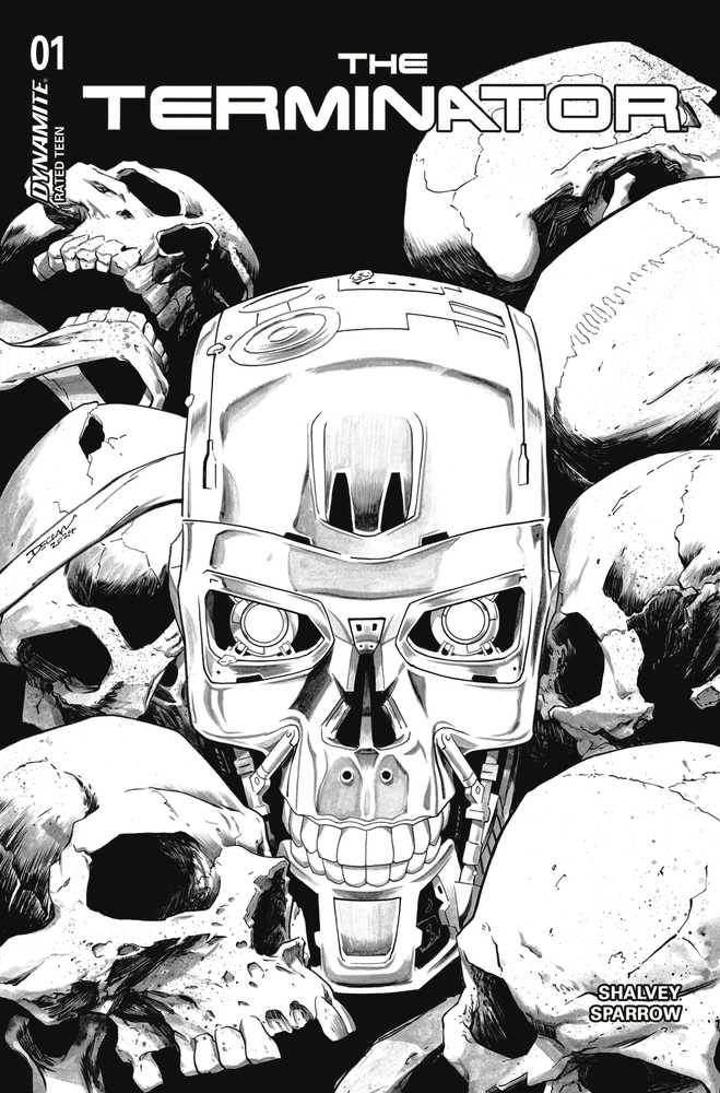 Terminator #1 Cover O 20 Copy Variant Edition Shalvey Line Art - Walt's Comic Shop