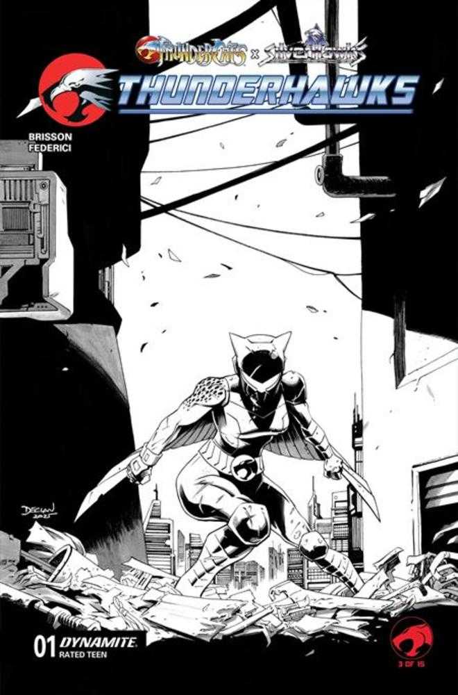 Thundercats X Silverhawks Thunderhawks 1 Cover I Declan Shalvey Line Art 1:10 Ratio Variant - Walt's Comic Shop