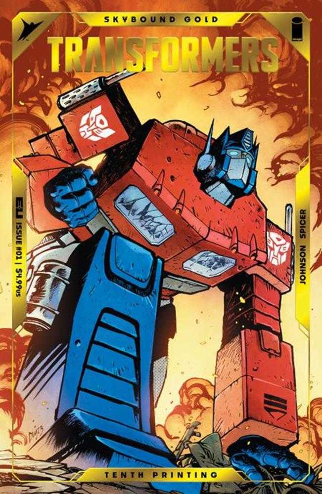 Transformers #1 10th Printing Cover A Optimus Prime Foil Emboss - Walt's Comic Shop