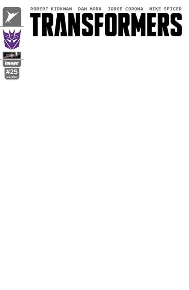 Transformers 25 Cover H Blank Sketch Decepticon Variant - Walt's Comic Shop