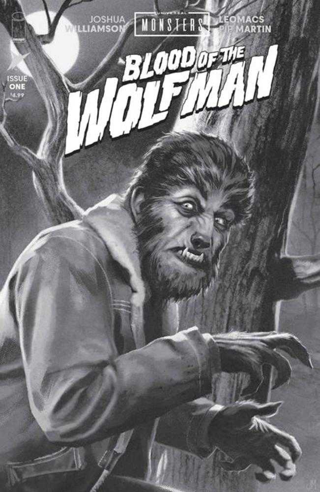 Universal Monsters Blood Of The Wolf Man 1 (Of 4) Cover D Joshua Middleton Classic Horror Black & White 1:25 Ratio Variant - Walt's Comic Shop