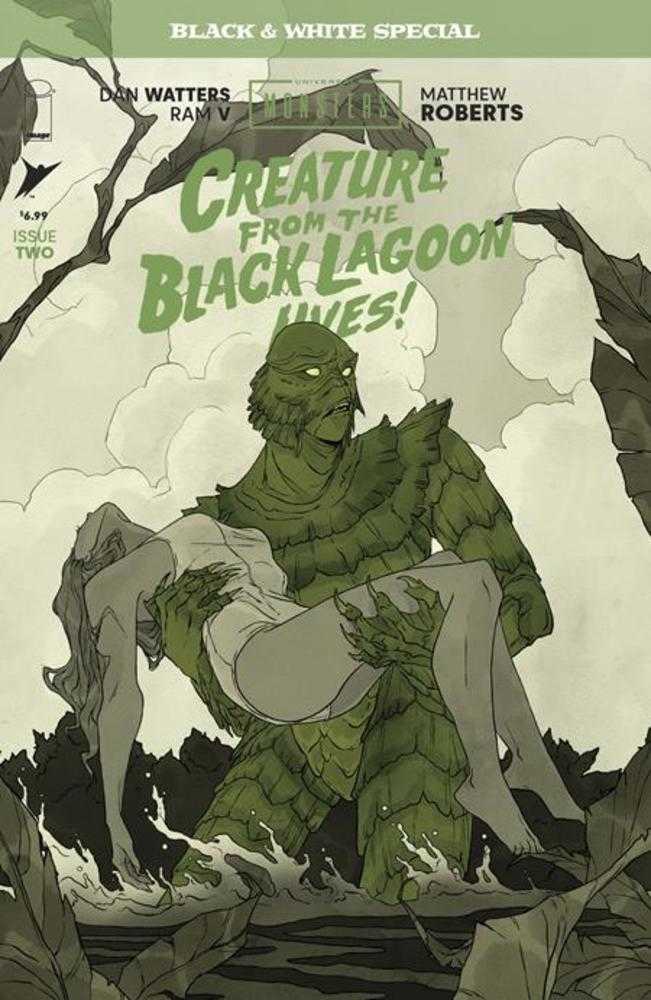 Universal Monsters Creature From The Black Lagoon Lives Black & White Special 2 (Of 2) Cover B Abigail Larson Variant - Walt's Comic Shop
