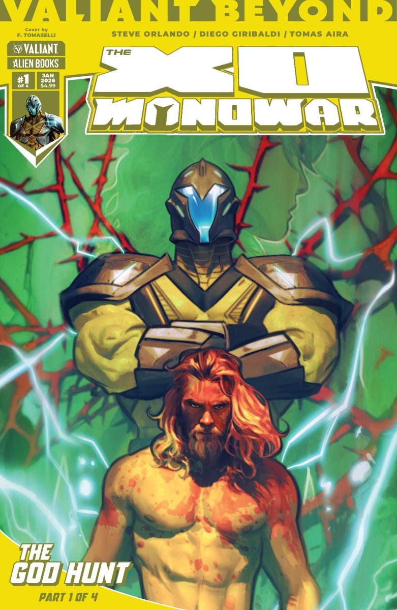 Valiant Beyond: The X O Manowar 5 The God Hunt 1 Cover A (Tomaselli) - Walt's Comic Shop