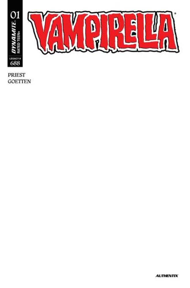 Vampirella (2026) 1 Cover F Blank Authentix - Walt's Comic Shop