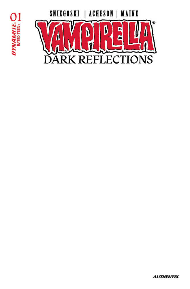 Vampirella Dark Reflections #1 Cover H Blank Authentix - Walt's Comic Shop