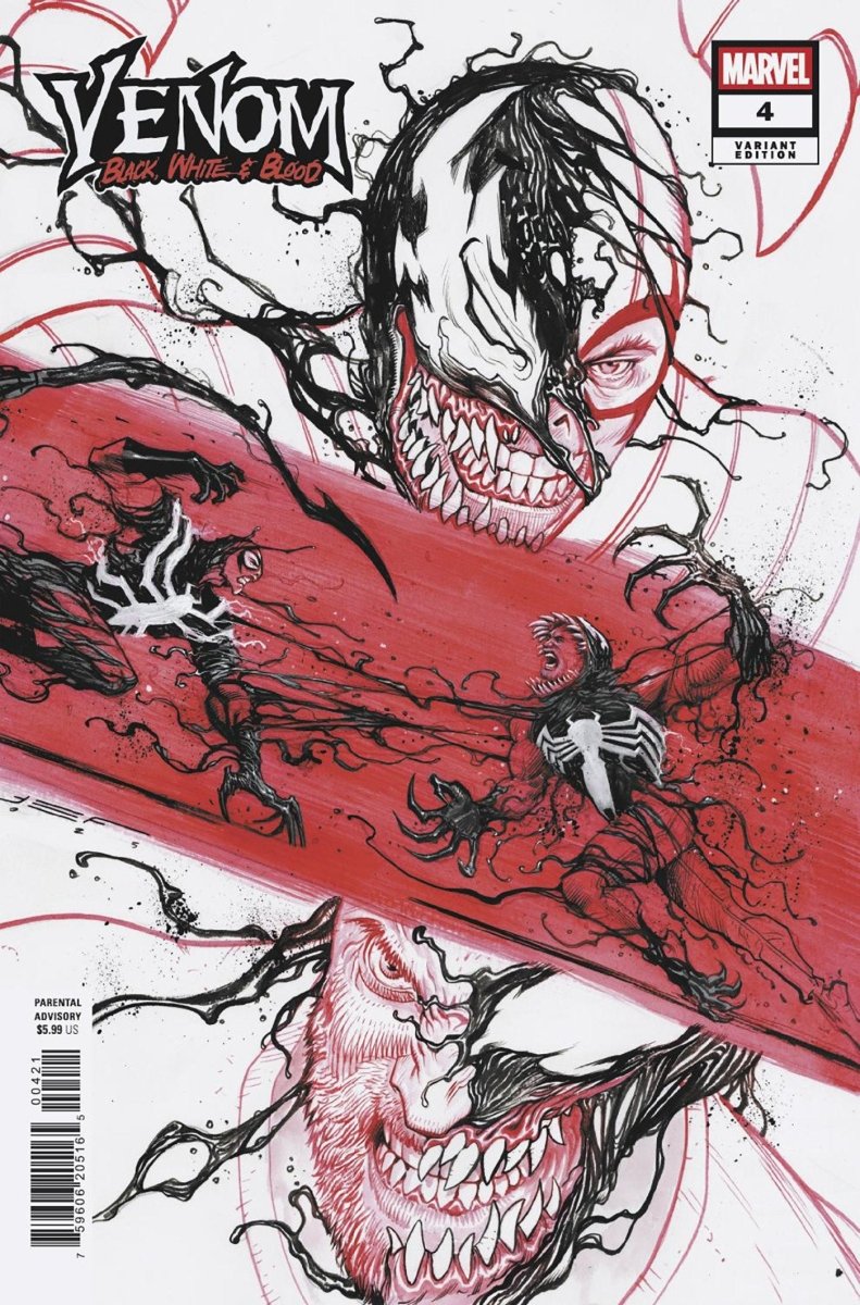 Venom: Black, White & Blood 4 Juan Ferreyra Variant - Walt's Comic Shop