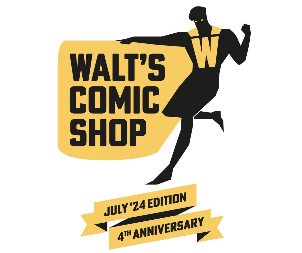 Walt's Comic Shop "4 YEAR ANNIVERSARY" - Heavy Cotton T - Shirt - Walt's Comic Shop