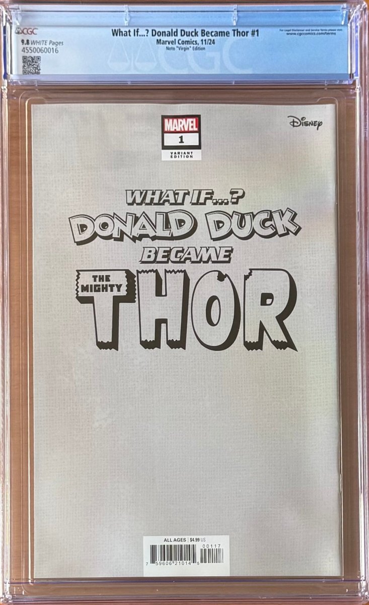 What if Donald Duck Became Thor #1 2024 Noto 1:50 Virgin CGC 9.8 - Walt's Comic Shop