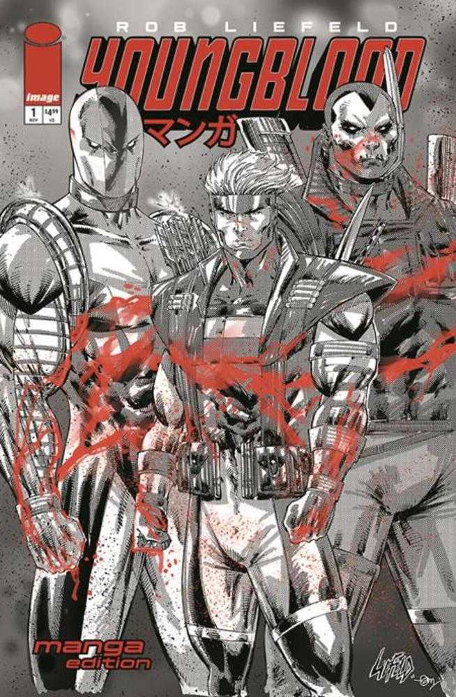 Youngblood 1 (2025) Cover M Rob Liefeld Manga Black & White Variant - Walt's Comic Shop
