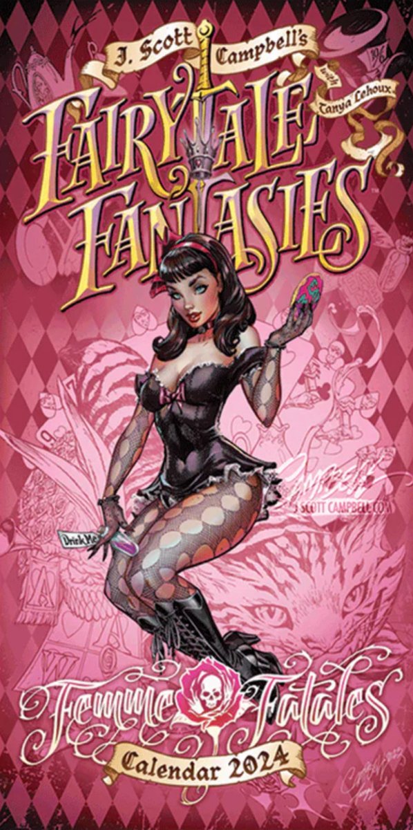 J. Scott Campbell's Fairytale Fantasies 2024 Calendar - Collectors Dark (J. Scott Campbell And Tanya Lehoux) - Walt's Comic Shop