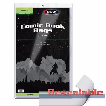Resealable Bag For Graded Comics 9 x 14 (Pack Of 100) - Walt's Comic Shop