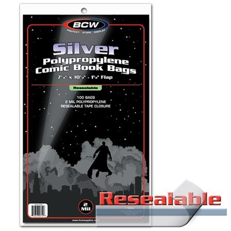 Resealable Silver Regular Comic Bags (Pack Of 100) - Walt's Comic Shop