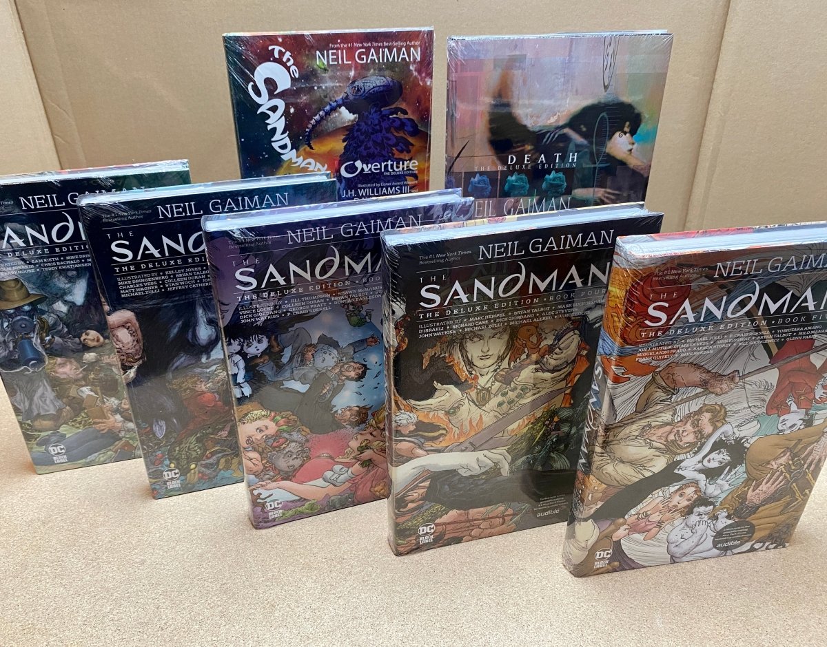 SANDMAN BUNDLE: The Deluxe Edition Books One + Two + Three + Four + Five + Overture & Death Deluxe HCs - Walt's Comic Shop