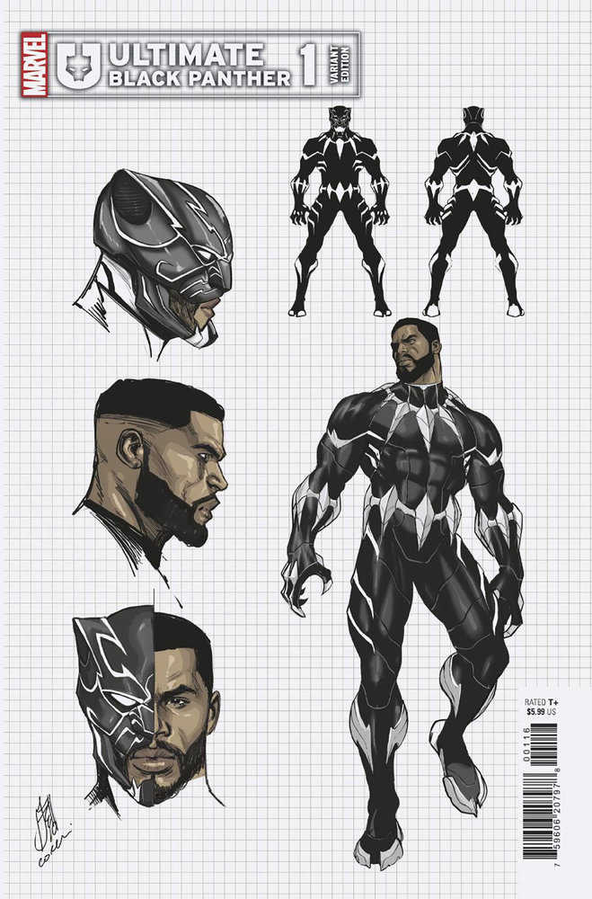 Ultimate Black Panther #1 Stefano Caselli 1:10 Design Variant *One Copy Per Customer* - Walt's Comic Shop