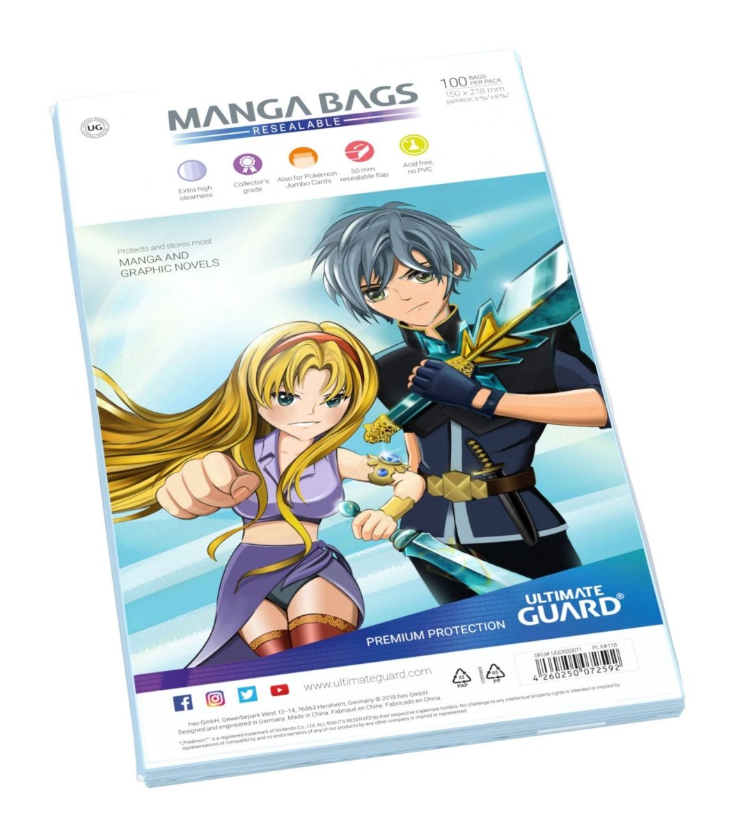 Ultimate Guard Manga Bags Resealable (100) - Walt's Comic Shop