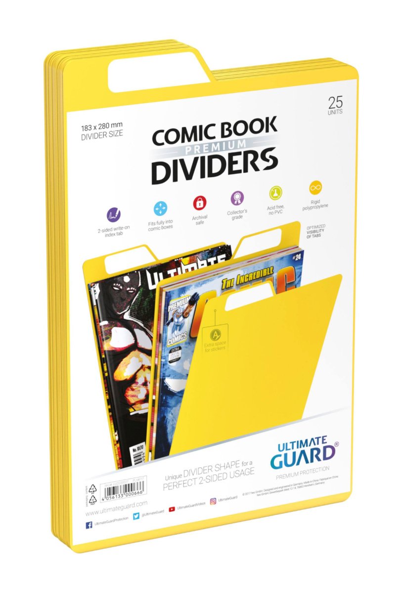 Ultimate Guard Premium Comic Book Dividers Yellow (25) - Walt's Comic Shop